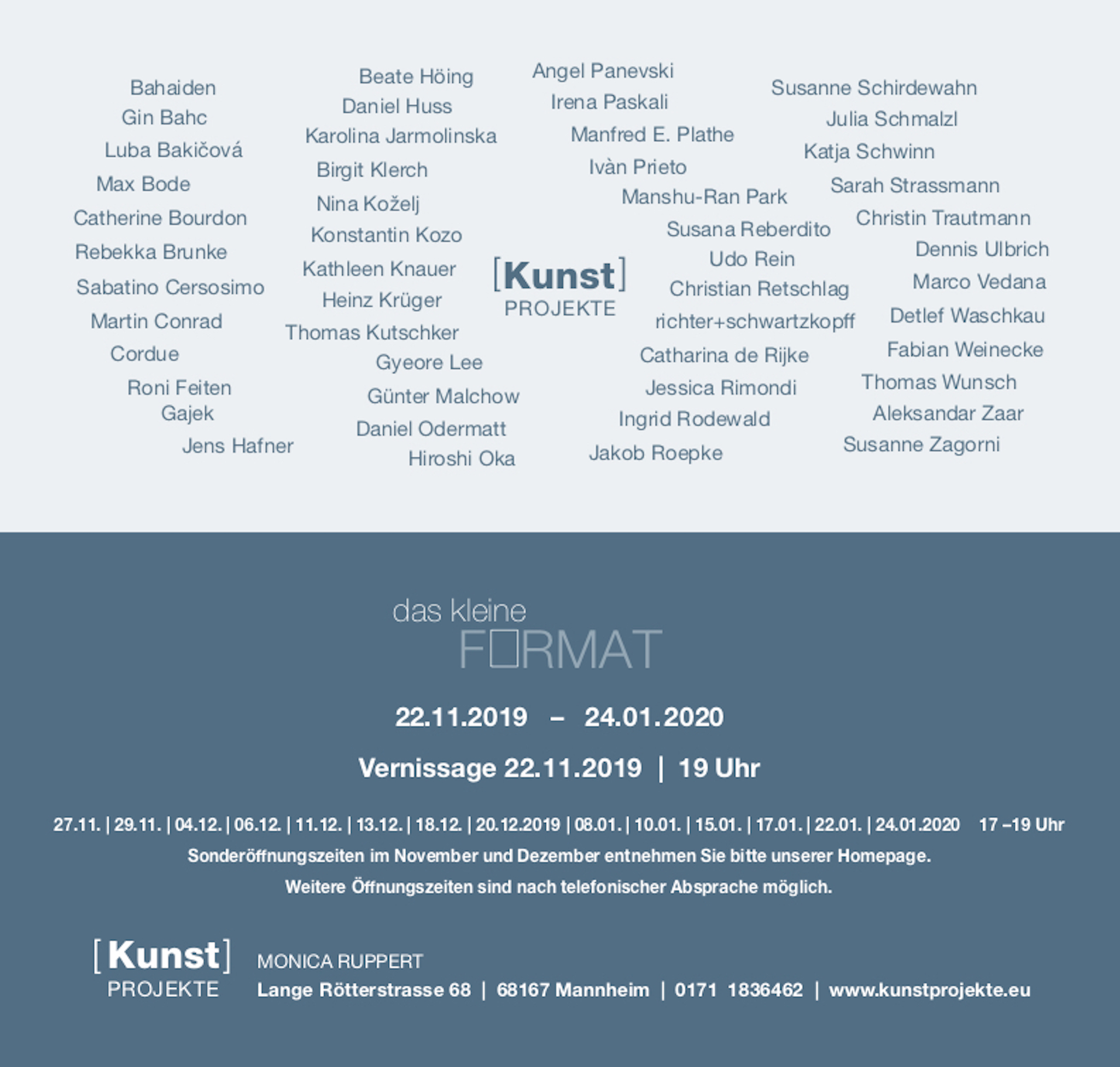 Ausstellung > Das kleine Format < mit Catharina de Rijke