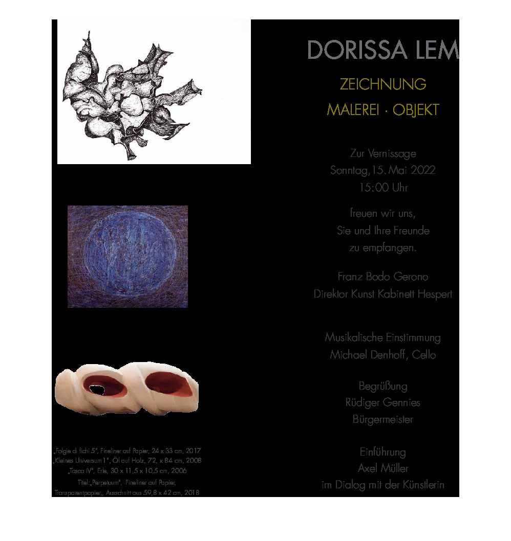 Einzelausstellung mit Dorissa Lem