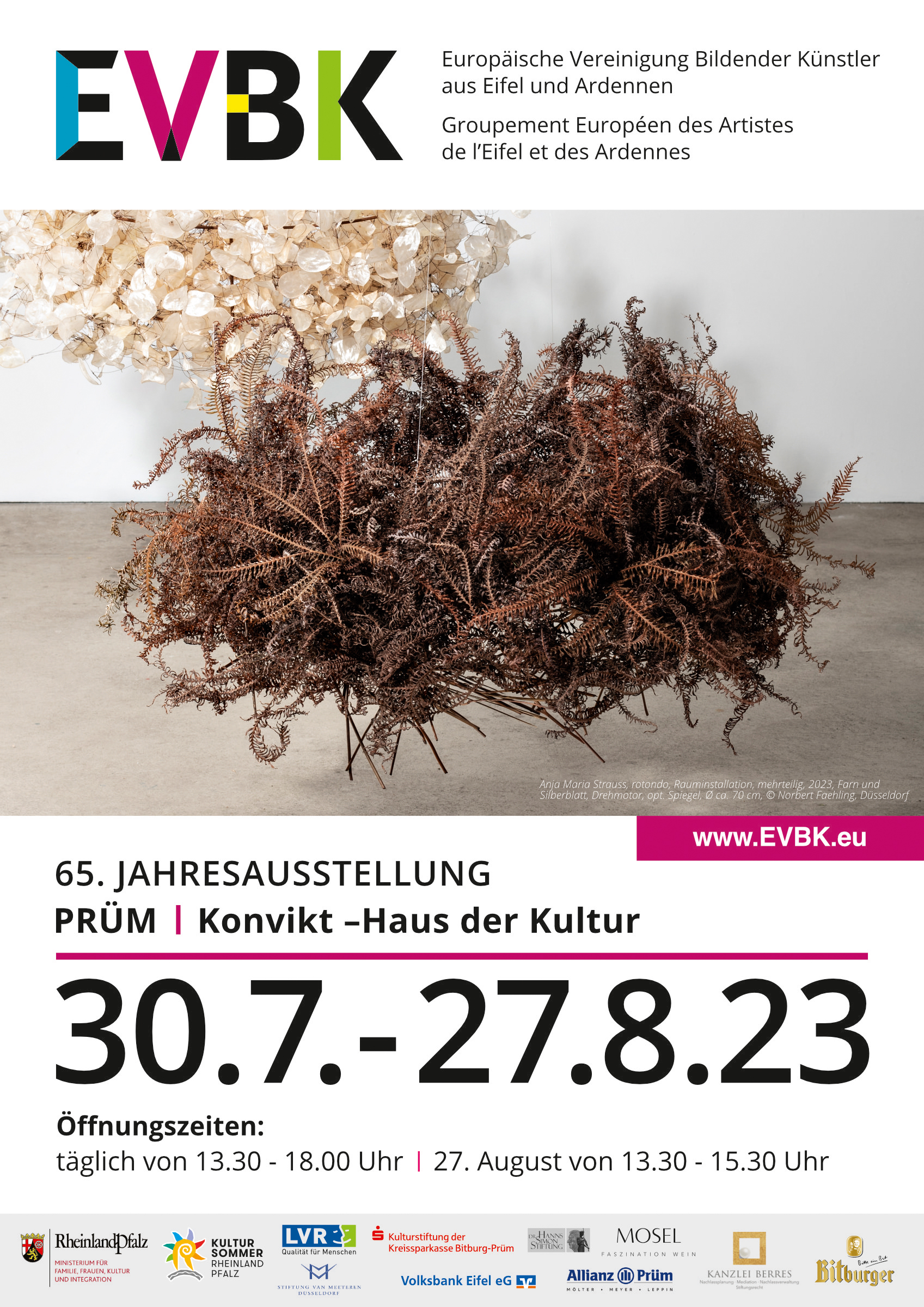 65. Jahresausstellung - EUROPÄISCHE VEREINIGUNG BILDENDER KÜNSTLER AUS EIFEL UND ARDENNEN (EVBK)