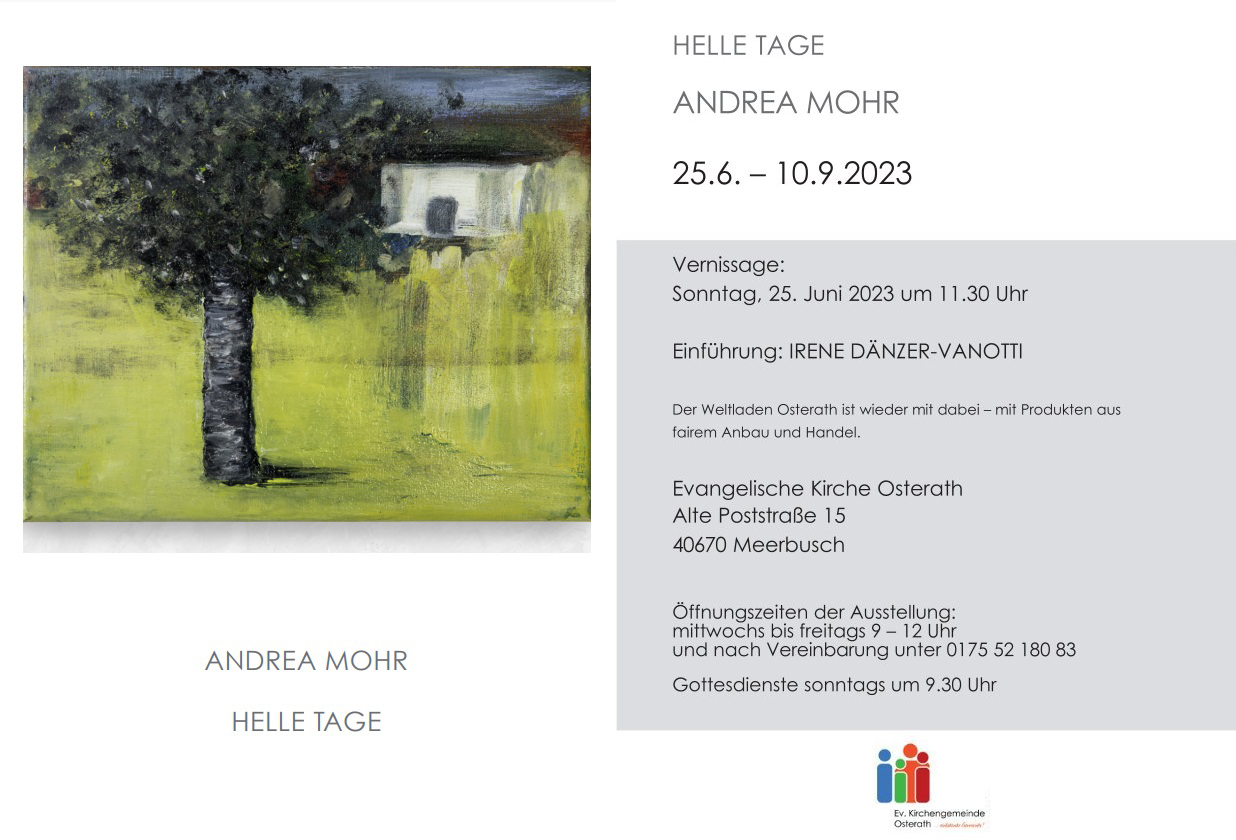 Ausstellungstitel  " Helle Tage" - Andrea Mohr