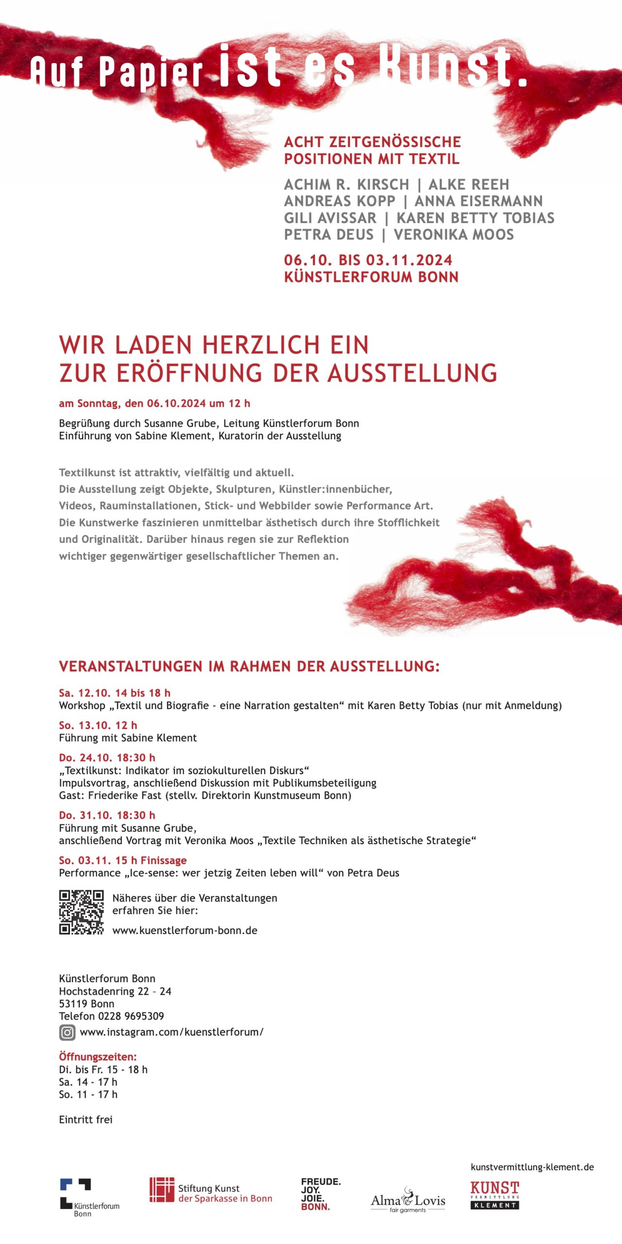 Auf Papier ist es Kunst. 7 zeitgenössische Positionen mit Textil