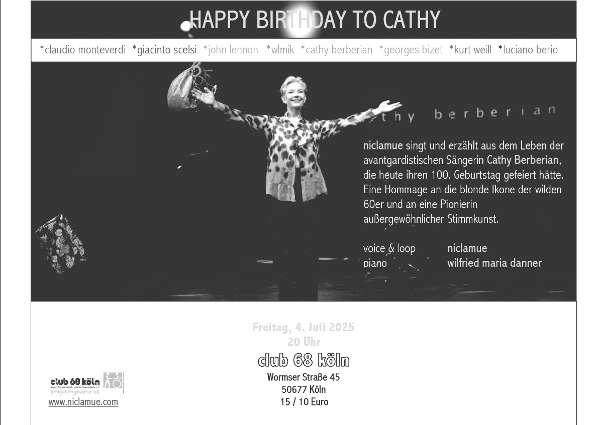 Happy Birthday! Cathy Berberian - Luciano Berio - Kurt Weill